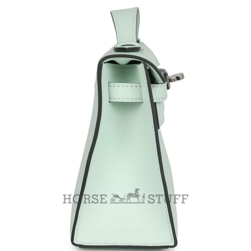 HERMÈS KELLY POCHETTE CLUTCH Vert Peppermint Swift PHW