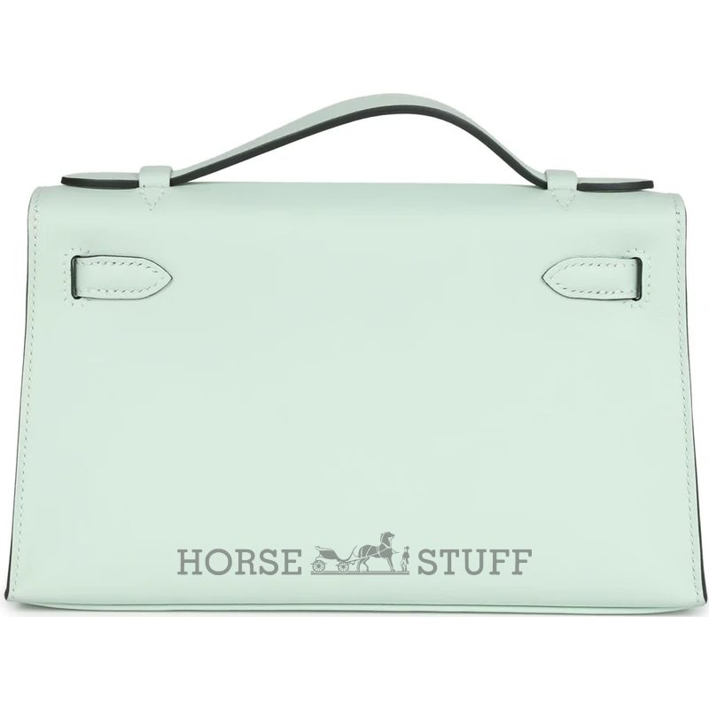 HERMÈS KELLY POCHETTE CLUTCH Vert Peppermint Swift PHW