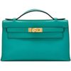 Hermès Kelly Pochette Clutch Vert Verone Swift GHW