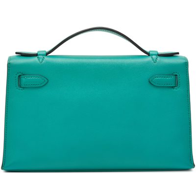 Hermès Kelly Pochette Clutch Vert Verone Swift GHW