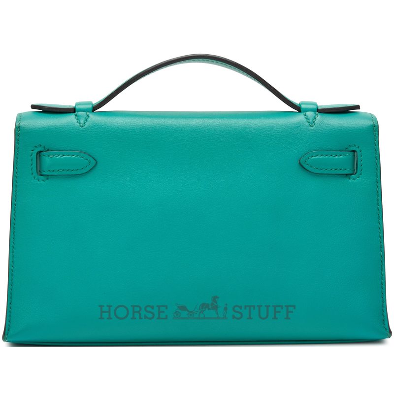 Hermès Kelly Pochette Clutch Vert Verone Swift GHW