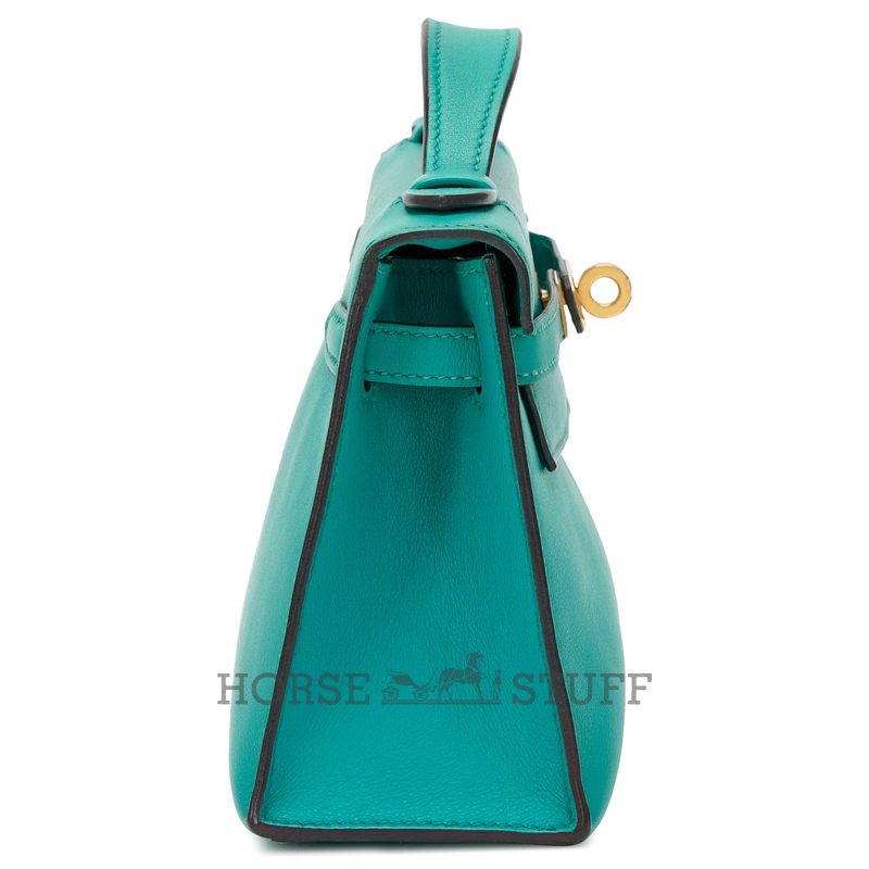 Hermès Kelly Pochette Clutch Vert Verone Swift GHW