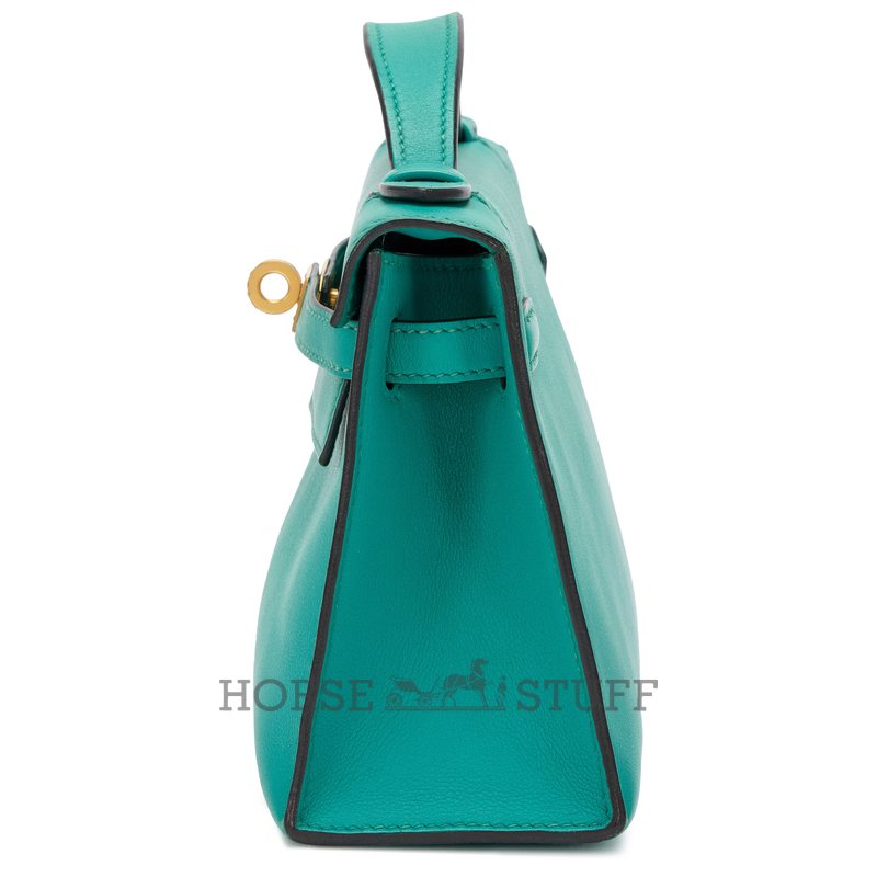 Hermès Kelly Pochette Clutch Vert Verone Swift GHW