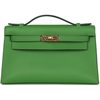 HERMÈS KELLY POCHETTE CLUTCH Vert Yucca Swift GHW