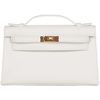 Hermès Kelly Pochette White Swift GHW