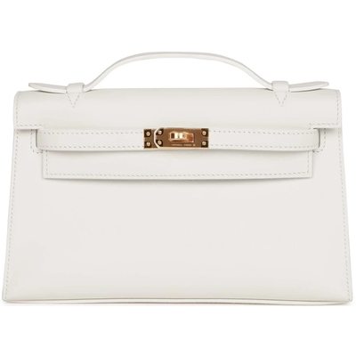 Hermès Kelly Pochette White Swift GHW