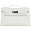 HERMÈS KELLY POCHETTE CLUTCH White Swift PHW