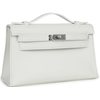 HERMÈS KELLY POCHETTE CLUTCH White Swift PHW