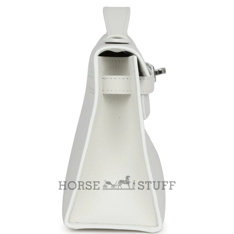 HERMÈS KELLY POCHETTE CLUTCH White Swift PHW