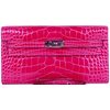 Hermès Kelly To Go Wallet Rose Scheherazade Shiny Crocodile Alligator RGHW