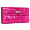 Hermès Kelly To Go Wallet Rose Scheherazade Shiny Crocodile Alligator RGHW