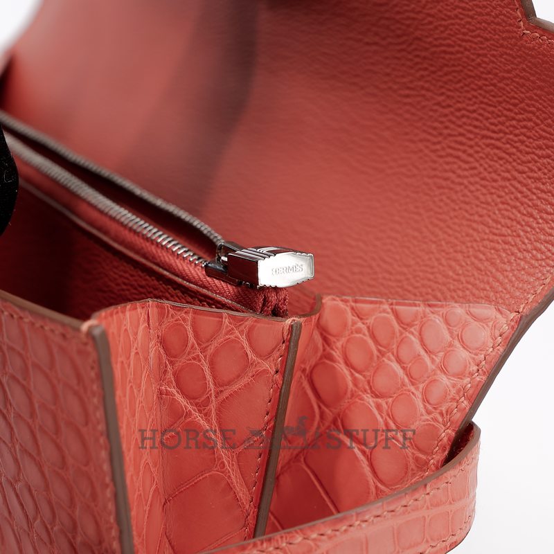 Hermès Kelly To Go Wallet Sanguine Matte Crocodile Alligator PHW