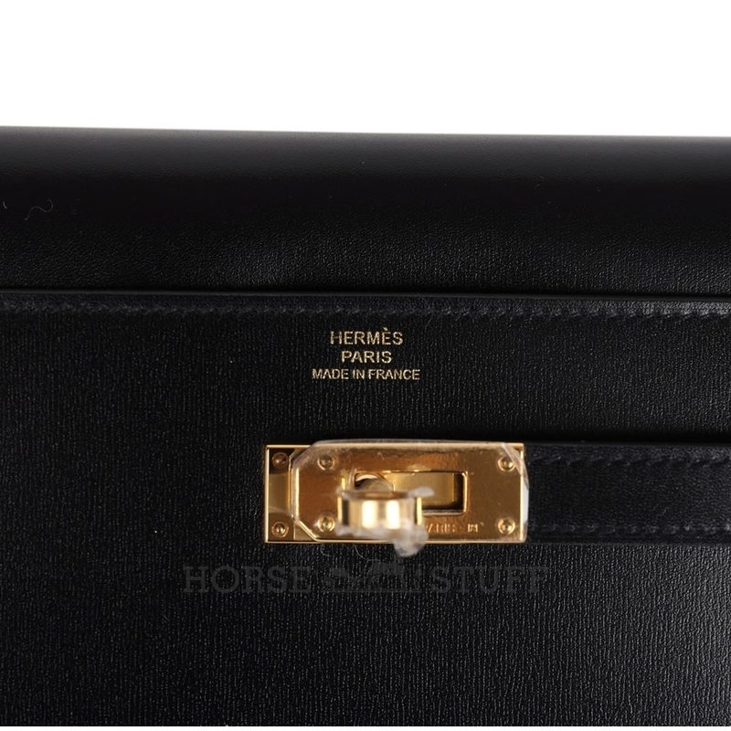 Hermès Kelly To Go Wallet Black Box Calf GHW
