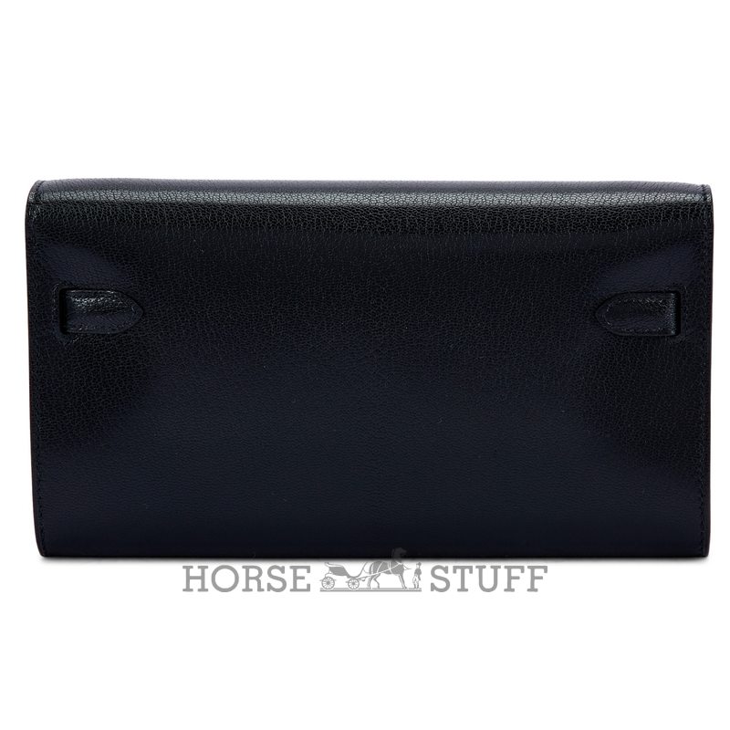 Hermès Kelly To Go Wallet Black Chèvre Electrum