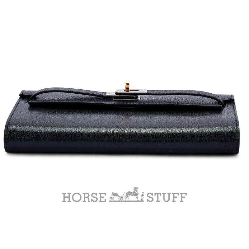 Hermès Kelly To Go Wallet Black Chèvre Electrum