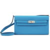 Hermès Kelly To Go Wallet Blue Frida Chèvre PHW