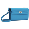 Hermès Kelly To Go Wallet Blue Frida Chèvre PHW