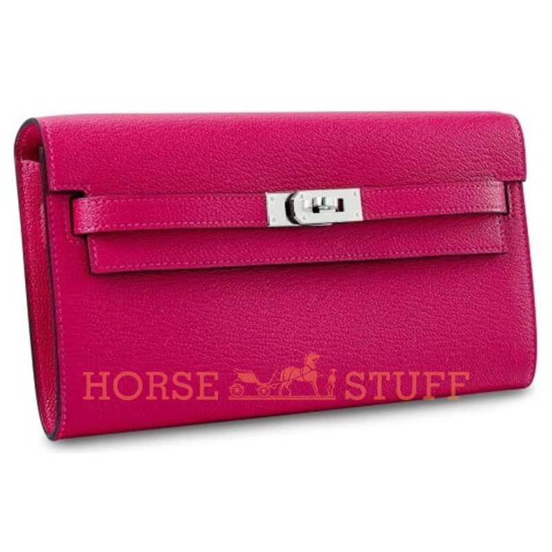 Hermès Kelly To Go Wallet Framboise Chèvre PHW