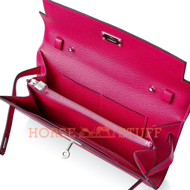 Hermès Kelly To Go Wallet Framboise Chèvre PHW