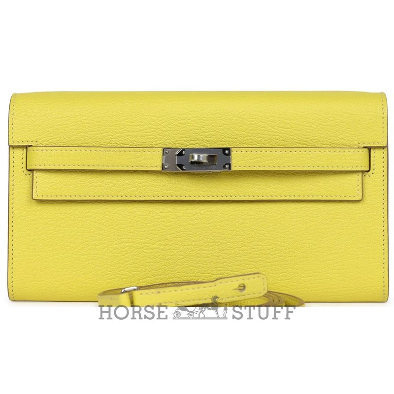 Hermès Kelly To Go Wallet Lime Chèvre PHW
