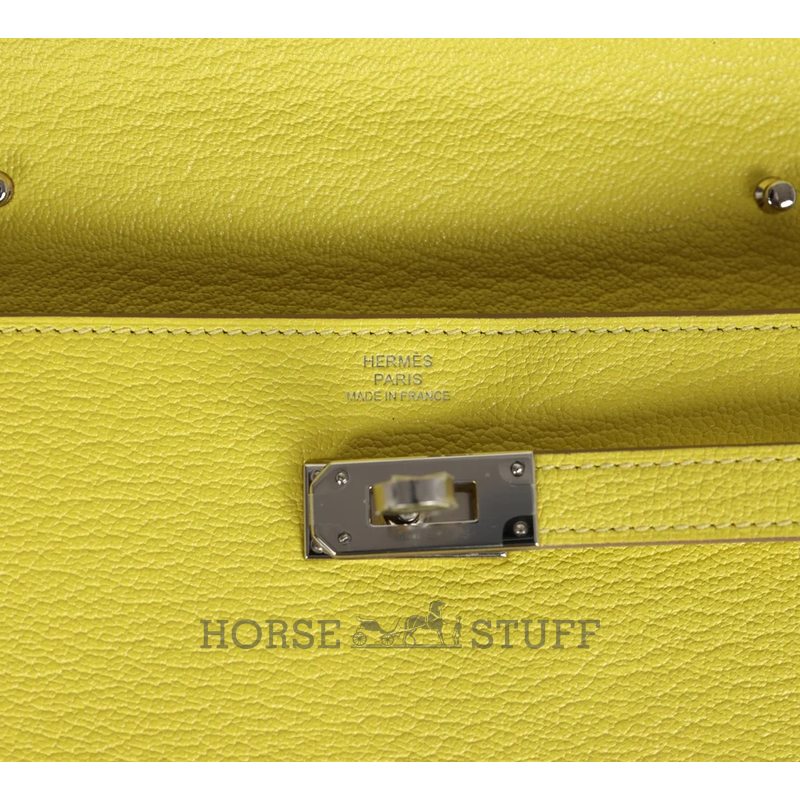 Hermès Kelly To Go Wallet Lime Chèvre PHW