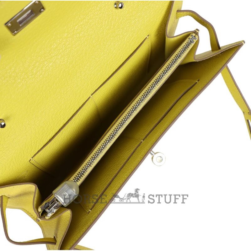 Hermès Kelly To Go Wallet Lime Chèvre PHW