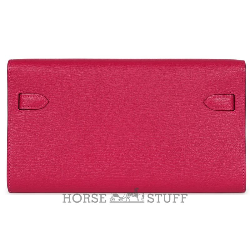 Hermès Kelly To Go Wallet Rose Pourpre Chèvre PHW