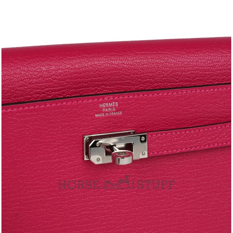 Hermès Kelly To Go Wallet Rose Pourpre Chèvre PHW
