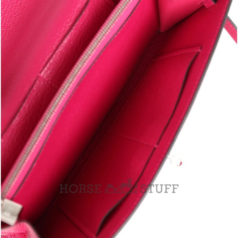 Hermès Kelly To Go Wallet Rose Pourpre Chèvre PHW