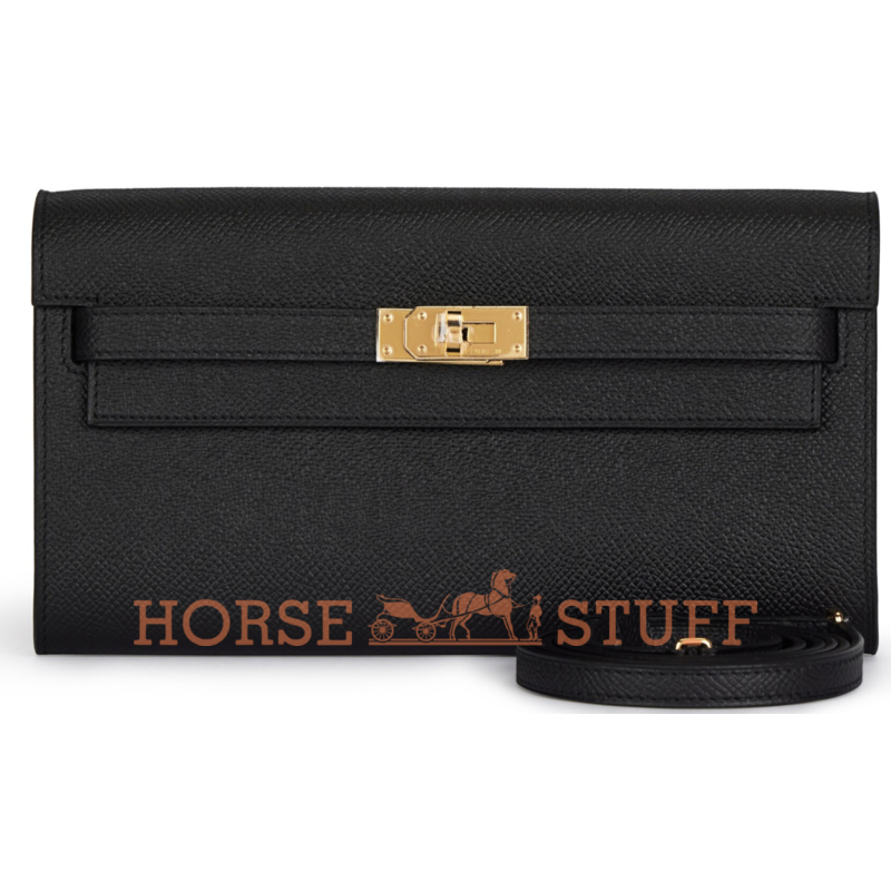 Hermès Kelly To Go Wallet Black Epsom GHW