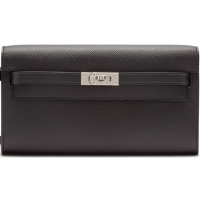 Hermès Kelly To Go Wallet Black Epsom PHW