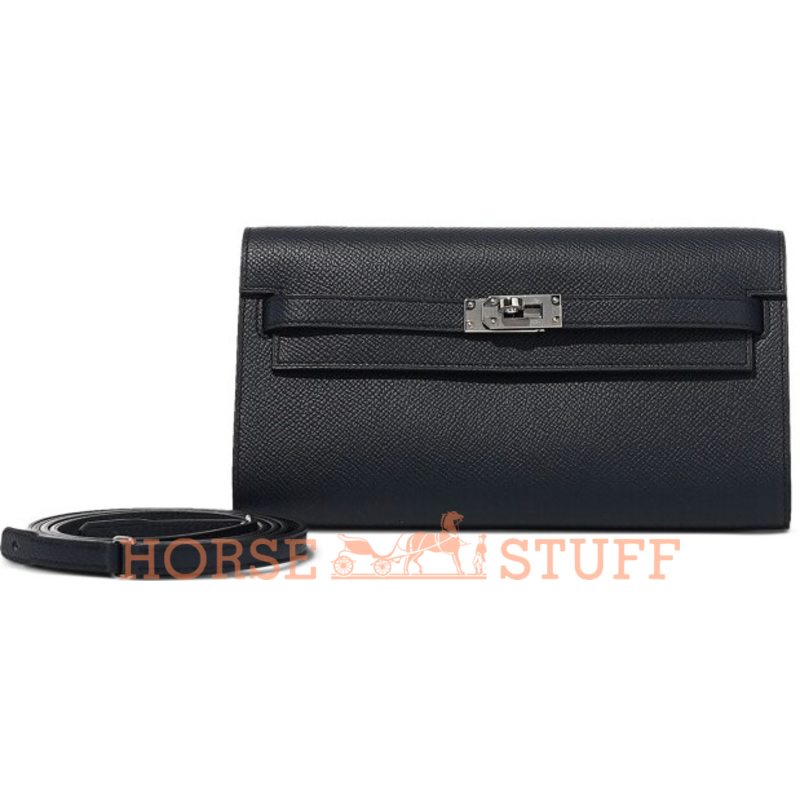 Hermès Kelly To Go Wallet Blue Indigo Epsom PHW