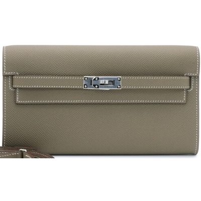 Hermès Kelly To Go Wallet Etoupe Epsom PHW