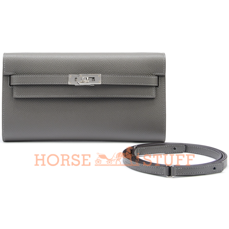 Hermès Kelly To Go Wallet Gris Meyer Epsom PHW