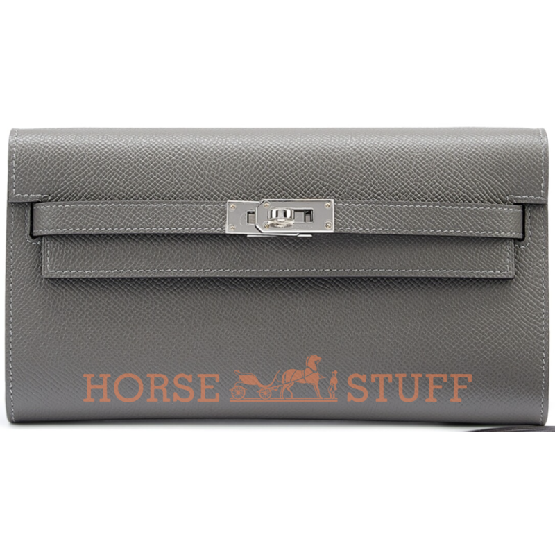 Hermès Kelly To Go Wallet Gris Meyer Epsom PHW