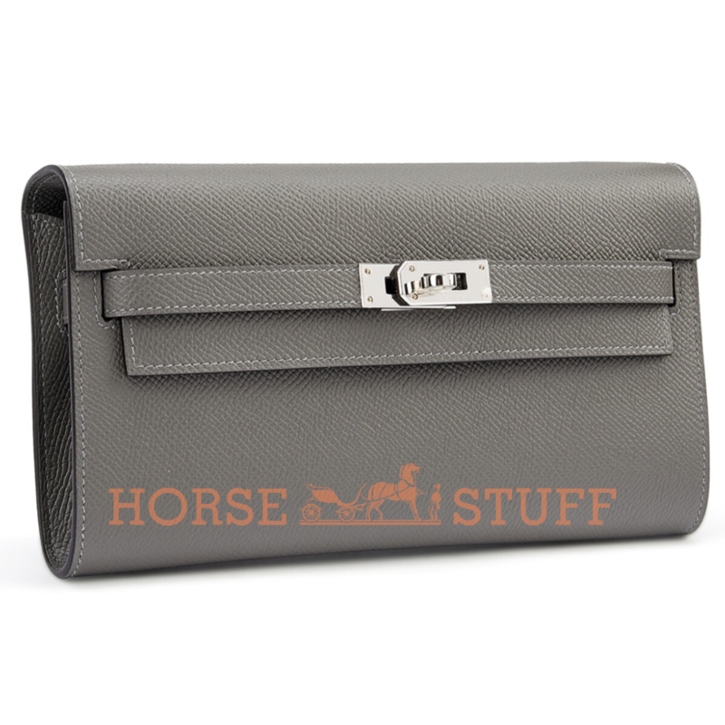 Hermès Kelly To Go Wallet Gris Meyer Epsom PHW