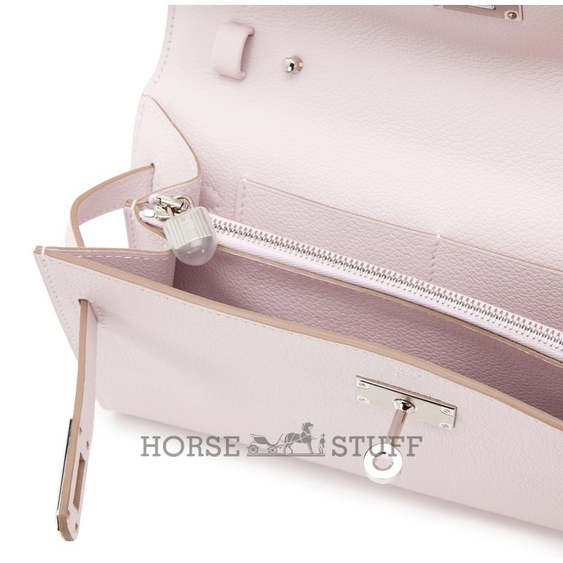 Hermès Kelly To Go Wallet Mauve Pale Evercolor PHW