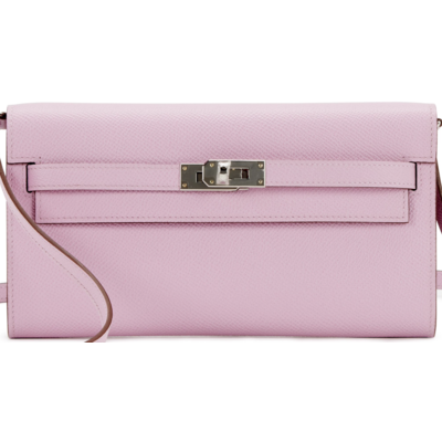 Hermès Kelly To Go Wallet Mauve Sylvestre Epsom PHW