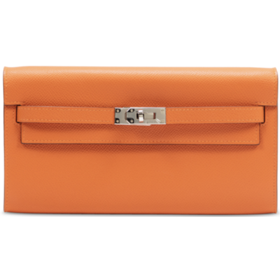 Hermès Kelly To Go Wallet Orange Epsom PHW