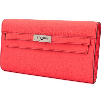 Hermès Kelly To Go Wallet Rose Texas Epsom PHW