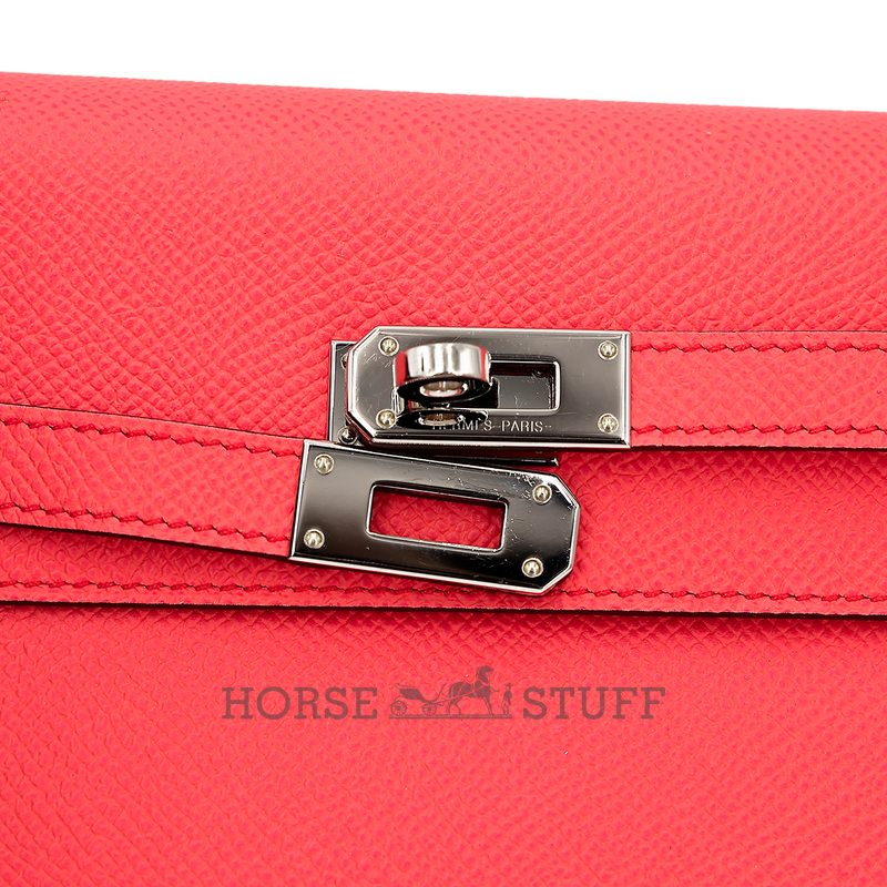 Hermès Kelly To Go Wallet Rose Texas Epsom PHW