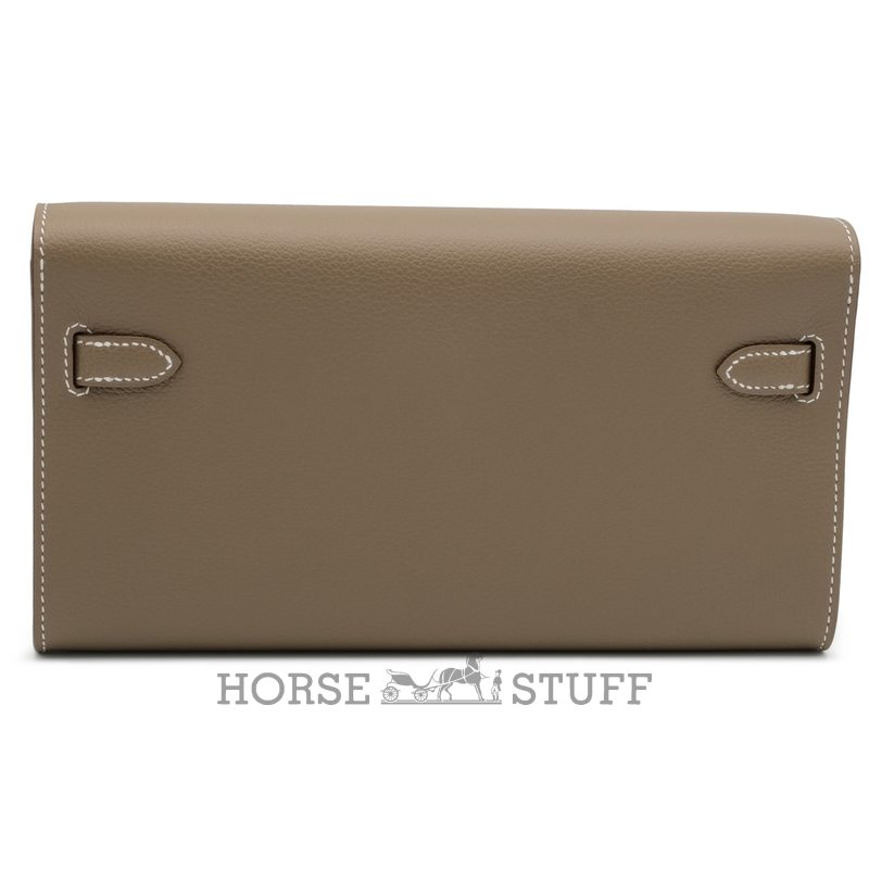 Hermès Kelly To Go Wallet Etoupe Evercolor GHW