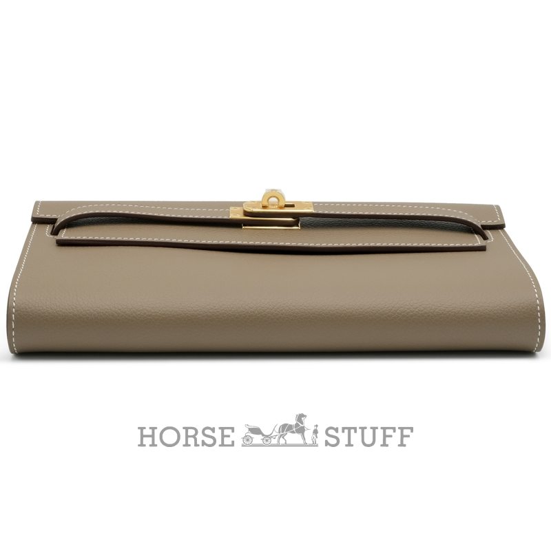 Hermès Kelly To Go Wallet Etoupe Evercolor GHW