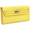 Hermès Kelly To Go Wallet Jaune Citron Ostrich PHW