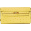 Hermès Kelly To Go Wallet Jaune Citron Ostrich RGHW