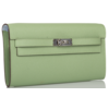 Hermès Kelly To Go Wallet Verso Vert Criquet / Blue Brume Epsom PHW