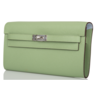 Hermès Kelly To Go Wallet Verso Vert Criquet / Blue Brume Epsom PHW