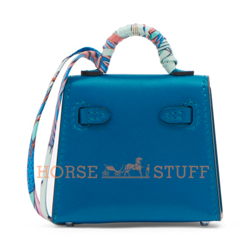 Брелок для сумки Hermès Kelly Twilly Blue Izmir Tadelakt PHW