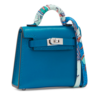 Брелок для сумки Hermès Kelly Twilly Blue Izmir Tadelakt PHW