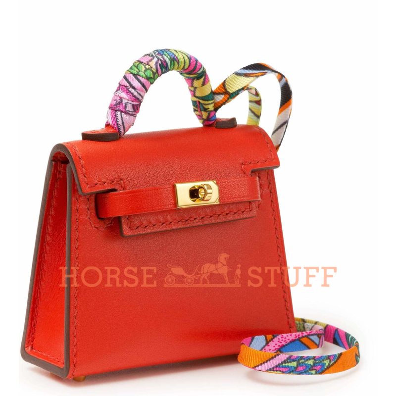 Брелок для сумки Hermès Kelly Twilly Capucine GHW